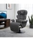 Фото #2 товара Manual Recliner, Swivel Lounge Armchair with Footrest and Two Cup Holders for Living Room, Black