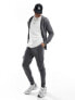 Фото #1 товара ASOS DESIGN skinny tracksuit with hoodie and skinny cargo jogger in washed black