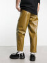 Sister Jane PU smart cargo trousers in khaki