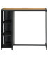 Bar Table with Storage Rack Black 47.2"x23.6"x43.3" Poly Rattan