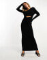 Фото #6 товара SNDYS fine knit maxi jumper dress in black