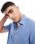 ASOS DESIGN short sleeve regular fit viscose shirt in dusty blue Staubblau, M Long - Chest 40 Long - фото #2