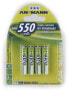 Ansmann Blister 4 X Accu - AAA - 550 mAh - AAA / HR03 - Nickel-Metal Hydride (NiMH) - 1.2 V - 550 mAh - Silver