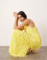 Фото #2 товара ASOS EDITION statement fringed halter maxi dress in yellow