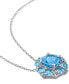 Фото #3 товара Macy's blue Topaz Cluster 18" Pendant Necklace (4-1/6 ct. t.w.) in Sterling Silver