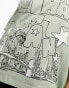 ASOS DESIGN oversized heavy weight t-shirt in manhatten stars graphic in green grün, 36 - фото #3