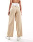 Фото #3 товара Miss Selfridge boxer waistband wide leg trouser in camel