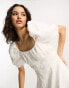 & Other Stories exclusive linen midi dress with split in off white