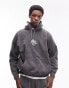 Фото #1 товара Topman oversized hoodie with cupid embroidery in washed black