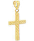 ფოტო #2 პროდუქტის Small Leaf Cross Pendant in 14k Gold