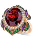 ფოტო #1 პროდუქტის Crazy Collection® Garnet (7-5/8 ct. t.w.) and Multi-Stone Round Flower Ring in 14k Rose Gold (Also Available in London Blue Topaz)