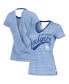ფოტო #4 პროდუქტის Women's Royal Los Angeles Dodgers Hail Mary V-Neck Back Wrap T-shirt