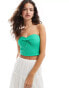 ASOS DESIGN bandeau crop top with twist bust in green