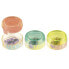 MILAN Blister Pack 1 Spin New Look Pencil Sharpener+4 Erasers