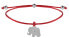 Drawstring Red / Steel Elephant Bracelet