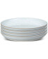 Фото #1 товара White Speckle Stoneware Coupe Medium Plates, Set of 4
