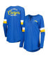 ფოტო #2 პროდუქტის Women's Powder Blue Los Angeles Chargers Athletic Varsity Lace-Up Long Sleeve T-shirt