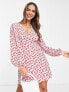 Фото #1 товара Glamorous wrap mini tea dress in pink ditsy