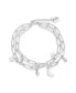 ფოტო #1 პროდუქტის Women's Cubic Zirconia Moon and Star Double Chain Bracelet
