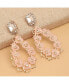 ფოტო #3 პროდუქტის Women's Pink Teardrop Flora Drop Earrings