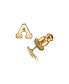ფოტო #3 პროდუქტის 14K Gold-Dipped Initial Button Earrings