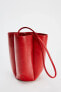 RED LEATHER MINI BUCKET BAG