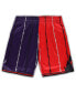 ფოტო #1 პროდუქტის Men's Purple, Red Toronto Raptors Big and Tall Hardwood Classics Split Swingman Shorts