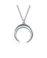 ფოტო #1 პროდუქტის Celestial Trendy Horn Half Moon Necklace for Women .925 Sterling Silver Necklaces for Women Crescent Moon Necklace, Double Horns Pendant