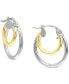 ფოტო #1 პროდუქტის Double Hoop Earrings in Sterling Silver & 18k Gold-Plate, Created for Macy's