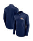 ფოტო #1 პროდუქტის Men's Navy Denver Broncos Tough Minded Quarter-Zip Top