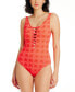 ფოტო #1 პროდუქტის Women's Eyes Wide Open Lace Down One-Piece Swimsuit