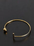 Фото #5 товара ASOS DESIGN 14k gold plate cuff bracelet with ball and bar design