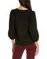 Anne Klein Mixed Media Pullover Women's Black Xs