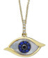 ფოტო #1 პროდუქტის EFFY® Mother-of-Pearl, Sapphire (1/10 ct. t.w.) & Diamond Accent Evil-Eye 18" Pendant Necklace in 14k Gold