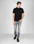 Фото #1 товара мужская футболка повседневная черная Les Hommes Koszulka Polo "Pique Slim"