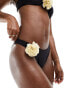 Фото #3 товара Miss Selfridge contrast corsage bikini bottom in black