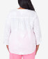 ფოტო #2 პროდუქტის Plus Size Miami Beach Embroidered Floral Blouse