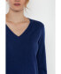 Women's 100% Pure Cashmere Long Sleeve Ava V Neck Pullover Sweater