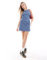 Tommy Jeans tartan chambray mini dress in blue Chambray mit Gittermuster, M - EU 38 - фото #2