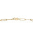 Браслет Macy's Pavé Link Paperclip 14K Yellow Gold Over Silver, 7 1/4 inches - фото #3