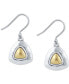 ფოტო #1 პროდუქტის Two-Tone Triangular Drop Earrings