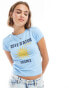 Фото #1 товара ASOS DESIGN baby tee with cote d'azur graphic in blue