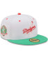 ფოტო #1 პროდუქტის Men's White, Green Los Angeles Dodgers 50Th Anniversary In Los Angeles Watermelon Lolli 59Fifty Fitted Hat
