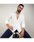 ფოტო #3 პროდუქტის Men's Chalk White Pleat-Creased Shirt