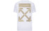 Фото #1 товара OFF-WHITE Tape Arrows print T-shirt 箭带印花短袖T恤 男款 白色 / Футболка OFF-WHITE Tape Arrows OMAA027R201850020148