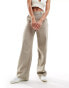 Фото #4 товара JJXX linen blend high waisted tailored trouser in beige