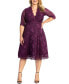 Фото #1 товара Women's Plus Size Mademoiselle Lace Cocktail Dress with Sleeves