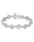 Fine Silver Plated Cubic Zirconia Circle Link Bracelet