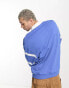 Фото #6 товара ASOS DESIGN oversized polo sweatshirt with text print in blue