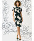 Women's Printed Twist-Neck Puff-Sleeve Dress